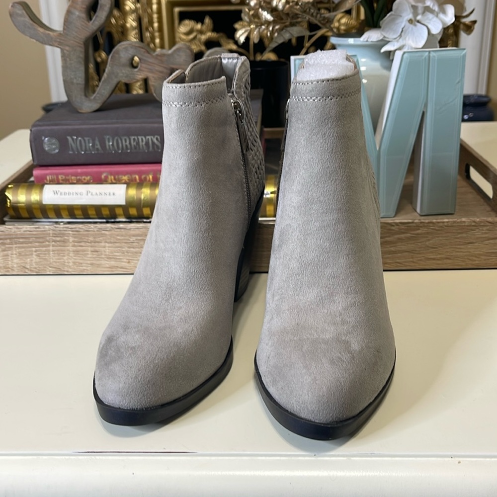 Grey Heeled Ankle Boots Size 5 1/2